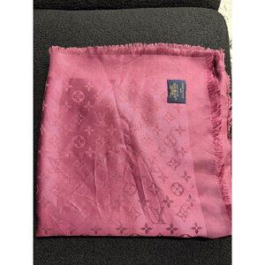 Louis Vuitton Monogram Shine Shawl In Fuchsia Silk & Wool Blend